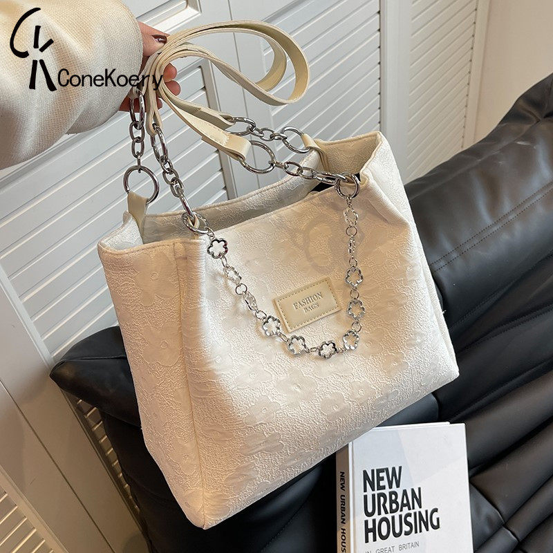 French Cone Koery leather large-capacity large bag women 2022 new trendy portable commuter shoulder tote bag