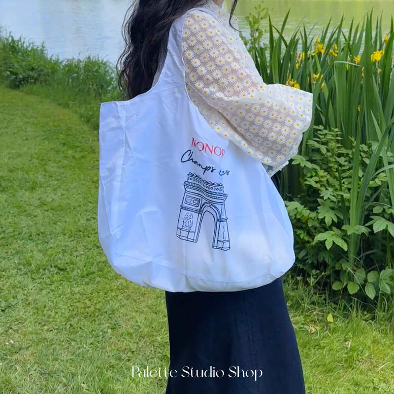 In Stock | French Monoprix Genuine Eco-Friendly Shopping Bag Arc De Triomphe Paris Landmark Picture Shoulder Tote Bag In Stock | French Monoprix Genuine Eco-Friendly Shopping Bag Arc De Triomphe Paris Landmark Picture Shoulder Tote Bag