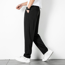 Drooping suit pants mens Korean version of the trend spring and summer new wide-legged loose small trousers straight casual trousers all-match