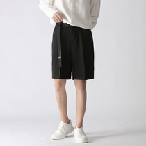 Drooping five-point pants boys Korean ins trend summer loose ruffian handsome trousers shorts casual white pants