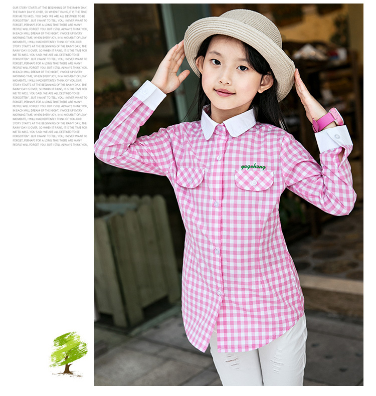 Áo sơ mi bé gái 2019 xuân hè mới cho bé kẻ sọc sơ mi cotton dài phần bé gái sơ mi dài tay shop quần áo trẻ em đẹp