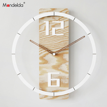  mandelda household clock decoration light luxury clock wall hanging atmosphere fashion clock wall clock living room Nordic personality creativity