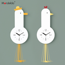 mandelda watch wall clock Living room household fashion personality creative punch-free clock wall hanging bedroom swing