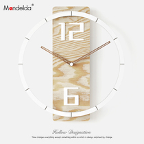 Mandelda home bellwear light extravagant clock hanging wall Atmosphere Fashion clock hanging belling-room Nordic personality creativity