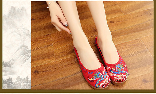 Mùa hè 2018 mới Bắc Kinh cũ thêu vải dép quốc gia dày lên gân bò dưới đáy nhà phụ nữ dép baotou giày sandal nữ đế cao