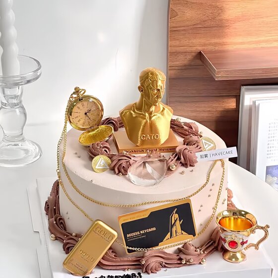 Delta Force Action Cake Decoration Toppers, Room Cards, Gold Bars, Gold Pocket Watches, Wine Glasses, Birthday Gifts for Men