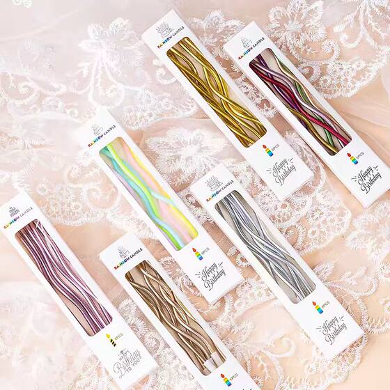 Birthday Cake Decoration Candles Retro Curved Candles Party Bent Candles Spiral Creative Trendy Plug-In Ornaments