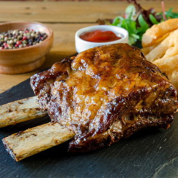 Barhu Charcoal-Grilled Steak, Grilled Beef Ribs, Yellow Label Steak, Beef Short Ribs, Ready-To-Eat 500g