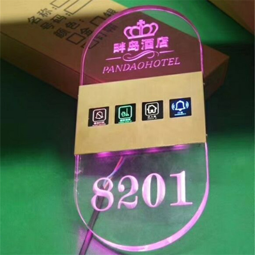 Crystal acrylic LED luminous KTV hotel door number English number Hotel box room door number customization