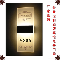 Customized Acrylic Hotel BB Electronic Luminous Crystal Door Plate Transparent Digital Hotel Booth KTV Room No