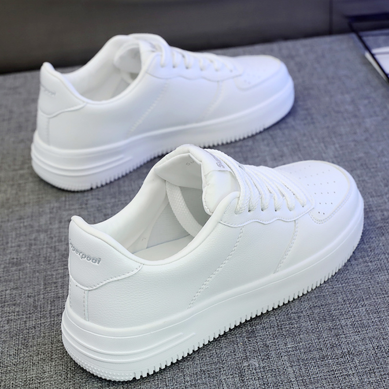 Genuine Leather Lightweight Soft-Soled Non-Slip 2025 Spring and Autumn New White Shoes Running Sneakers for Men and Women Students