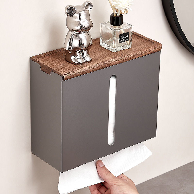 Bathroom Punch-Free Hand Towel Box Hotel Toilet Wall-Mounted Tissue Box Restroom Kitchen Tissue Holder