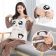 Bà bầu đồ ngủ phụ nữ mùa thu và mùa đông san hô lông cừu Mang thai sau sinh cho con bú dài tay phù hợp với quần áo dày tháng quần áo mùa đông shop quần áo nữ