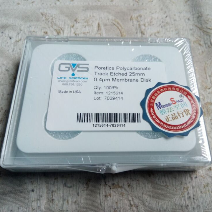 美国GVS PC聚碳酸酯滤膜25&times;80mm 8um 1215042 疏水 细胞组织培养