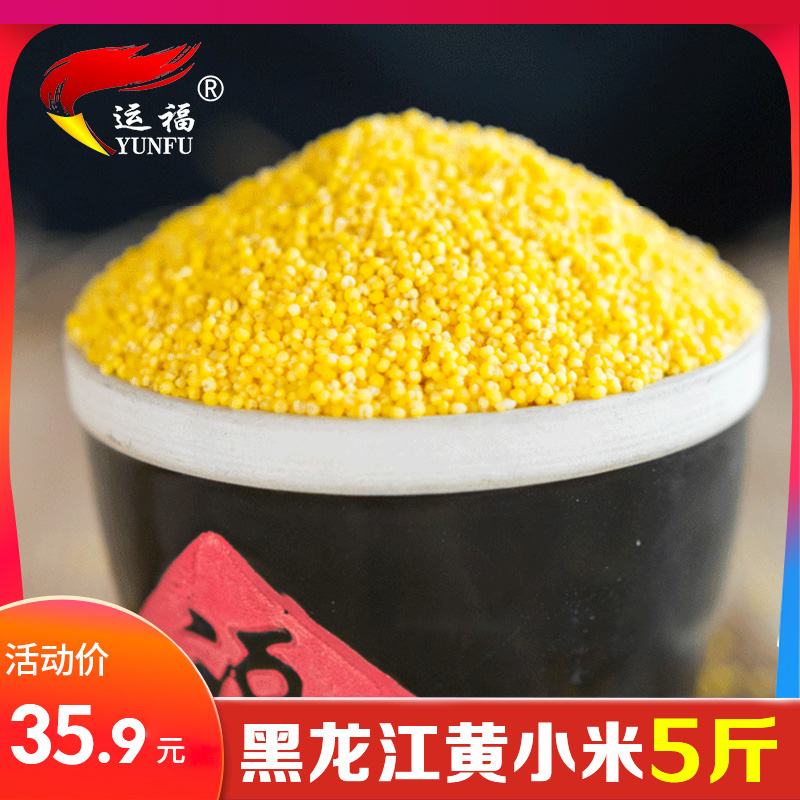 Northeast yellow millet 5kg of millet porridge to eat yellow millet moon rice grain grains