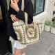 Large capacity straw bag seaside woven tote bag