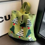 Трикотажная сумка через плечо, вместительная и большая сумка на одно плечо, городской стиль