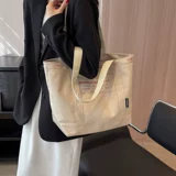 Шоппер, вместительная и большая льняная сумка, сумка на одно плечо для отдыха, коллекция 2023, премиум класс