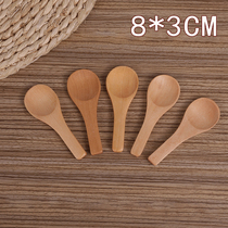 Day-style wooden small spoon wholesale 8CM handmade small wooden spoon powder wooden spoon powdered milk spoon with laser engraving logo