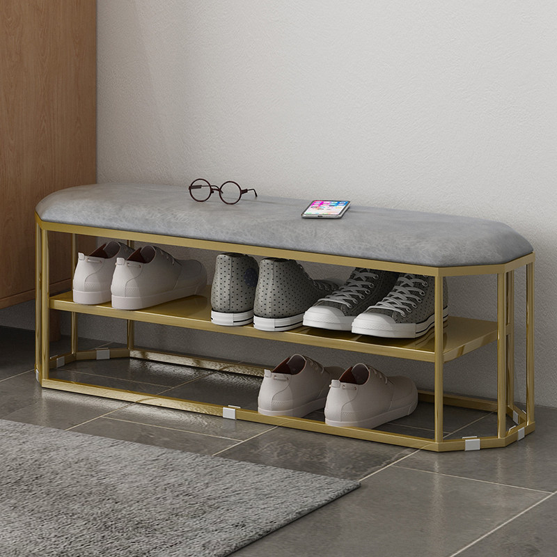 Shoes-changing stool SHOE RACK HOME DOORWAY ENTRANCE TO THE HOUSE-STYLE SOFT BAG WEARING FOOTSTOOL LIGHT LAVISH NORDIC DOOR-TO-DOOR MULTIFUNCTION BENCH