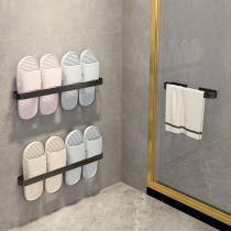 Bathroom trailer rack wall-mounted non-perforated toilet wall toilet shoe drain rack storage wall rack