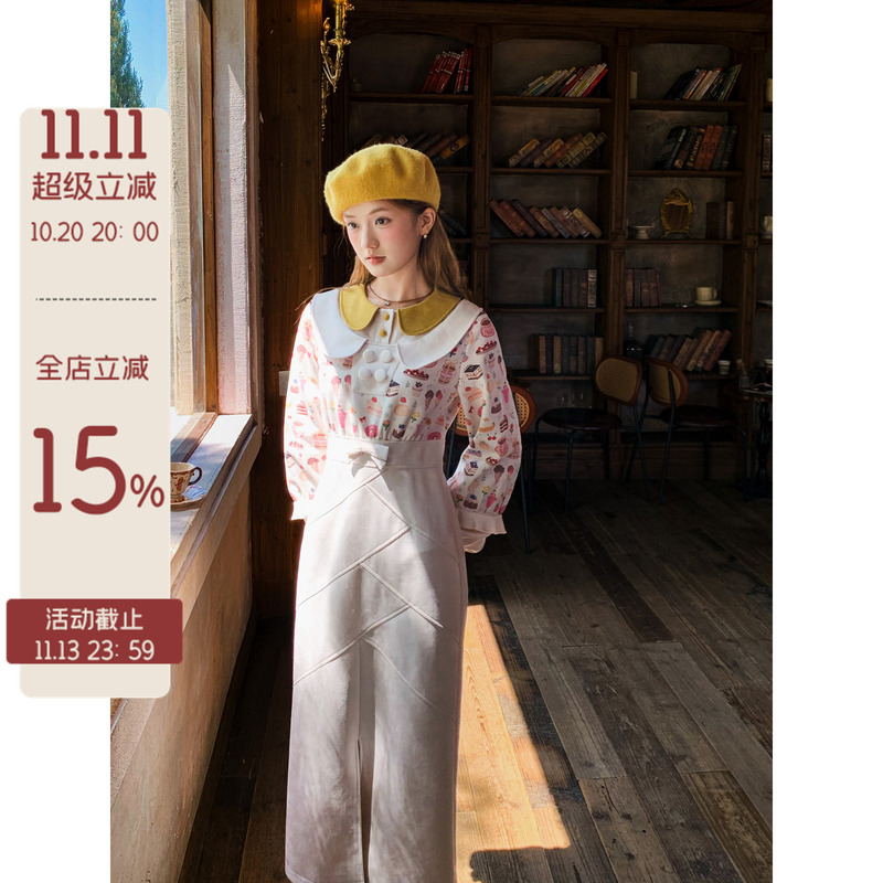 Gula Liangpin Original Sweet Korean Style Good Girl Artistic Style Thickened Suede Dress Gula Liangpin Original Sweet Korean Style Good Girl Artistic Style Thickened Suede Dress
