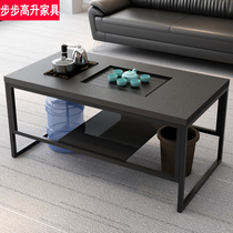 Office Kung Fu tea a few stainless steel modern simple tempered glass coffee table Fire stone Kung Fu tea a few automatic