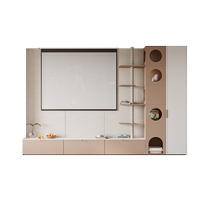 Oppein whole house customized TV cabinet for home living room simple modern small apartment 2023 new TV cabinet combination