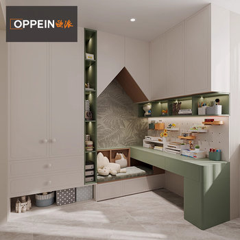 Oppein whole house customized wardrobe desk cabinet integrated home bedroom children's room combination cabinet integrated cabinet customization