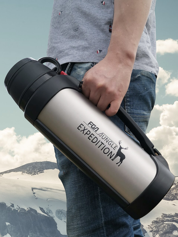Fuguang thermal insulation kettle Portable outdoor travel large capacity water cup stainless steel car men's oversized bottle 2000ml