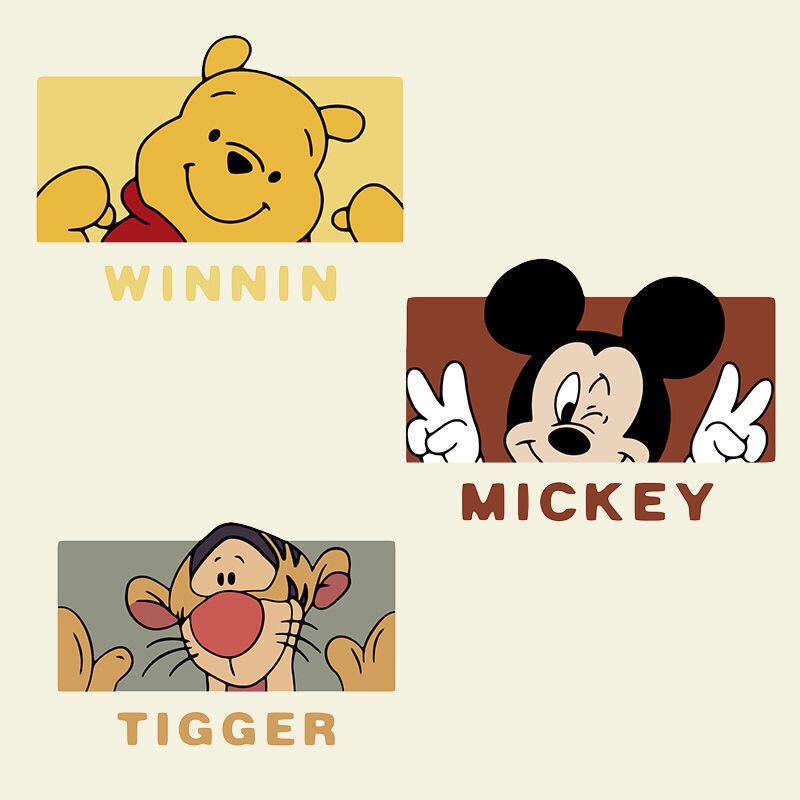 Classic Cartoon Mickey Winnie the Pooh Anime Bedroom Kitchen Bathroom Wall Glass Door and Window Decorative Stickers