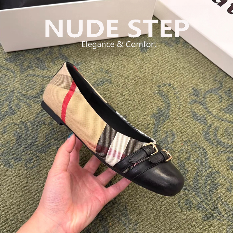 Sheepskin Version ~ Height-Increasing Plaid Belt Buckle Slip-On Shoes for Women, Fashionable, Casual, Versatile, Commuting Mary Jane Shoes