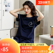 Italian Grand Lele 2021 New Pure Cotton Pyjamas Woman Summer Thin short sleeve shorts Two sets of all cotton Home Suits Women Summer