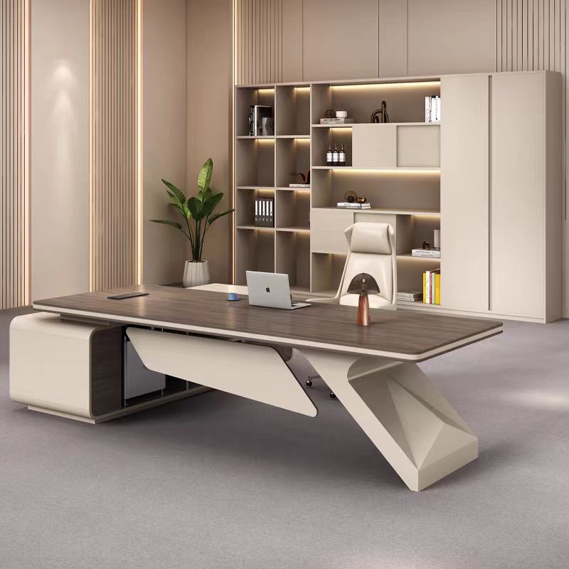 Light Luxury Boss Desk Office Desk Simple Modern Chairman's Ceo Desk Executive Desk Manager Office Desk and Chair Combination