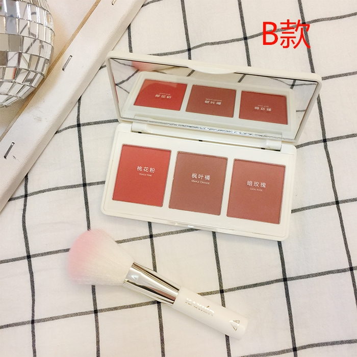 Hàn Quốc cô gái đỏ trái tim sức mạnh sửa chữa năng lực má hồng phù hợp với sinh viên mềm mại ba màu phấn má hồng được ưa chuộng