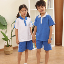 Shenzhen school uniform for elementary school students speed dry thin section pure cotton T-shirt Summer sportswear suit for men and women shorts short sleeve blouses