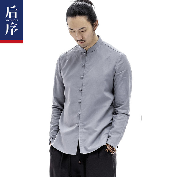 后序 中国风 棉麻 男式衬衫 天猫优惠券折后￥129.2包邮（￥169.2-40）4色可选