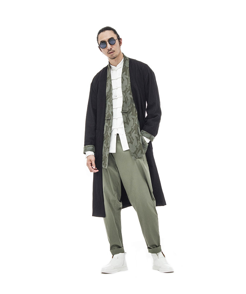 Sau phong cách Trung Quốc Hanfu nam thiết kế ban đầu nam phù hợp với áo khoác mùa thu hai bộ trang phục nam quốc triều áo dân tộc