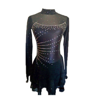 LIUHUO Professional Tailor Made Children Lady Adult Figure Skating Suit Competition Clothing Skating Dress Performance Wear Black