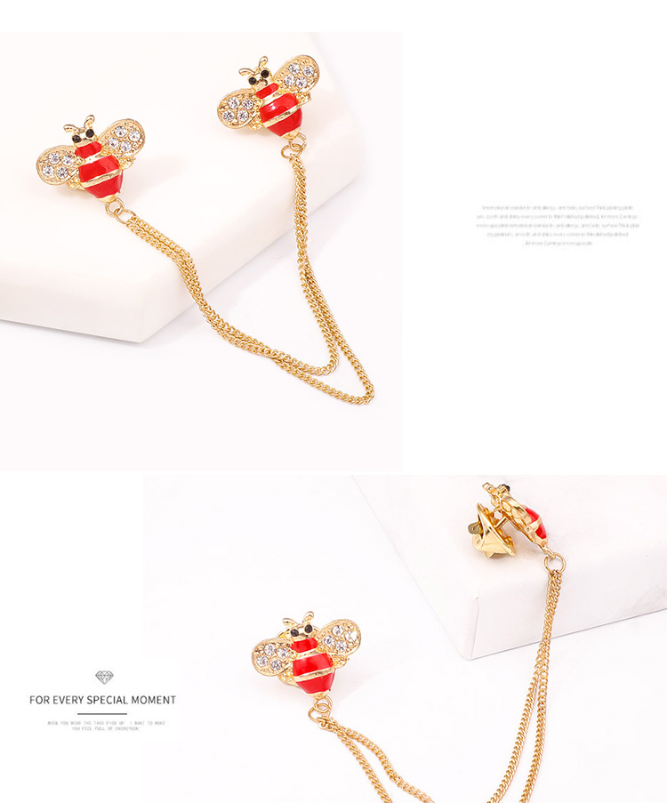 Nhỏ tươi ong da trâm cài trâm chuỗi mặt dây chuyền áo sơ mi cổ áo pin khóa Tây lắp ráp trang sức nữ - Trâm cài huy hiệu