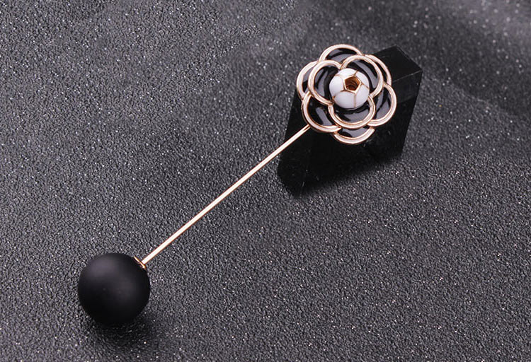 Phiên bản Nhật Bản và Hàn Quốc của nước hoa nhỏ Camellia pin nhỏ khóa trâm tròn cổ áo kim áo cổ áo phụ nữ cổ áo phụ kiện trâm cài cài áo vest nam
