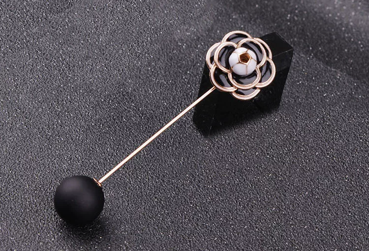 Phiên bản Nhật Bản và Hàn Quốc của nước hoa nhỏ Camellia pin nhỏ khóa trâm tròn cổ áo kim áo cổ áo phụ nữ cổ áo phụ kiện trâm cài ghim băng cài áo