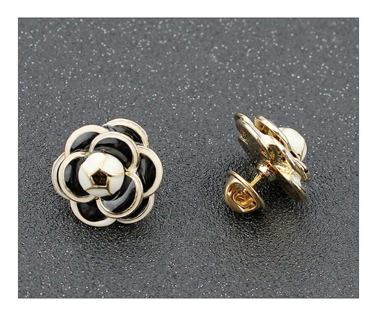 Phiên bản Nhật Bản và Hàn Quốc của nước hoa nhỏ Camellia pin nhỏ khóa trâm tròn cổ áo kim áo cổ áo phụ nữ cổ áo phụ kiện trâm cài cài áo vest nam