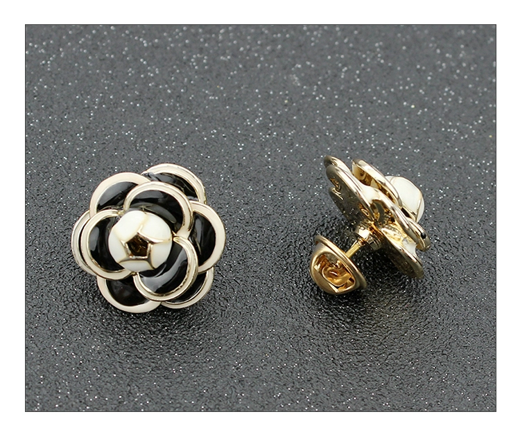 Phiên bản Nhật Bản và Hàn Quốc của nước hoa nhỏ Camellia pin nhỏ khóa trâm tròn cổ áo kim áo cổ áo phụ nữ cổ áo phụ kiện trâm cài ghim băng cài áo