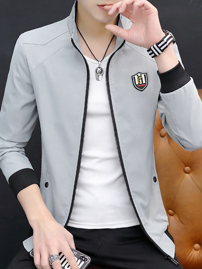 BOLDBABE春秋立领夹克男修身百搭外套中青年春季休闲帅气韩版上衣