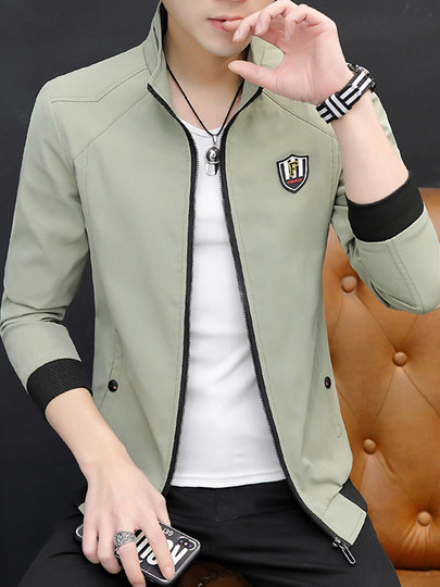 BOLDBABE春秋立领夹克男修身百搭外套中青年春季休闲帅气韩版上衣