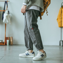 Hey horse seven new Japanese ins retro mens Spring and Autumn Work straight pants loose casual pants Tide brand couple