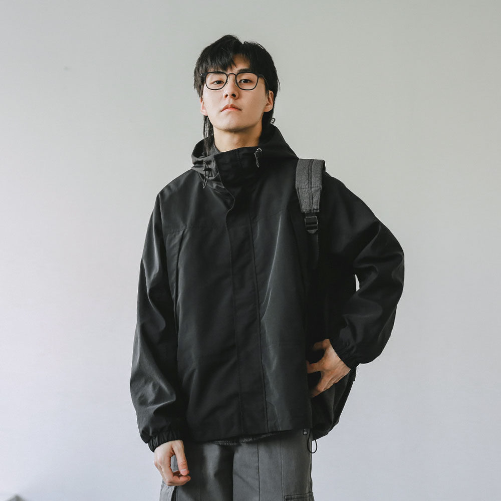 Hey horse seven Japanese retro men loose hooded jacket trend Spring Autumn new tooling casual jacket