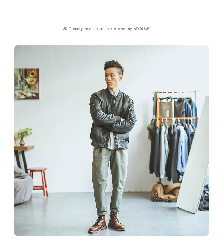 Hummer Nhật Bản mùa đông retro màu rắn không khí phi công nam áo khoác cotton áo khoác bông áo khoác thương hiệu áo khoác thủy triều áo khoác bóng chày