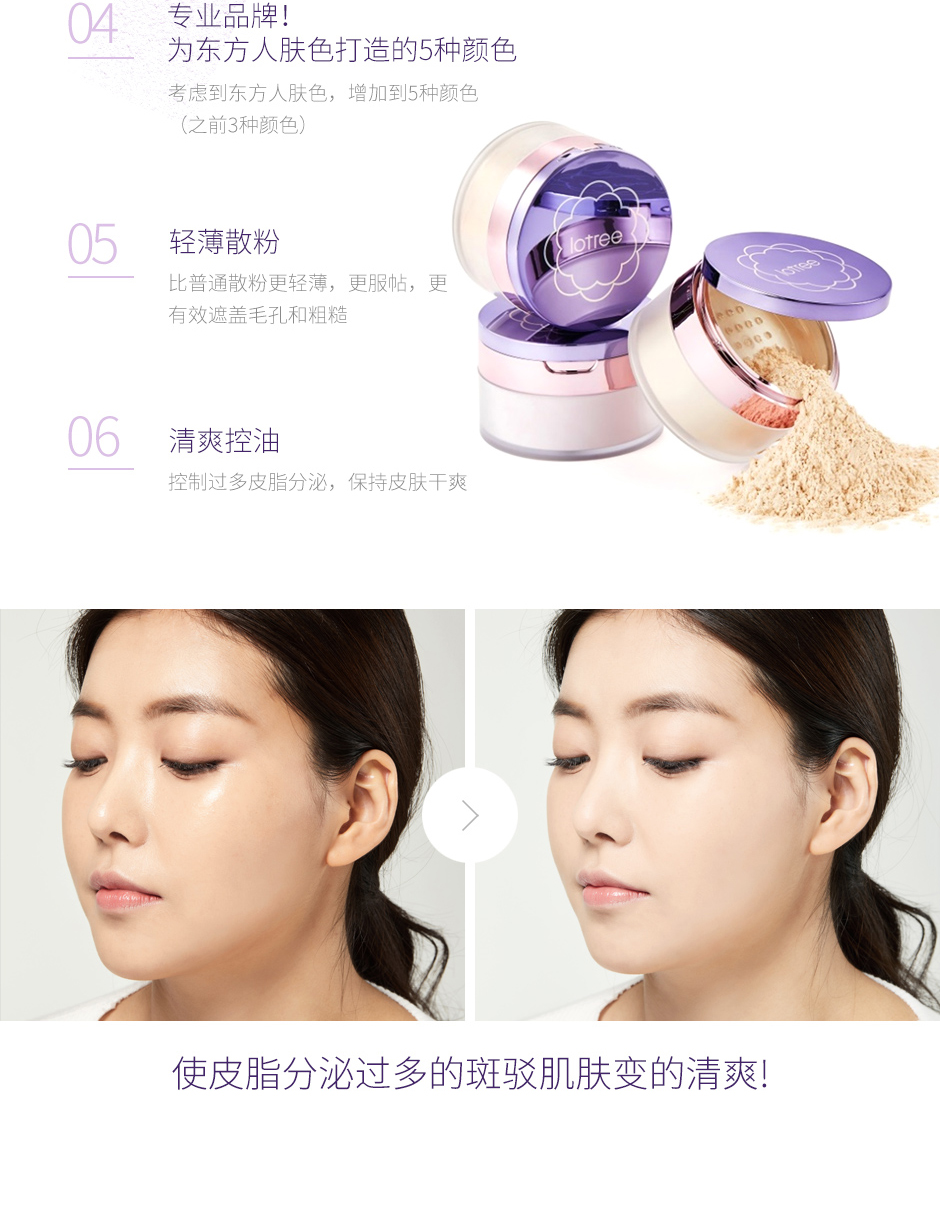 LOTREE Bột Lỏng Lẻo Lâu Dài Che Khuyết Điểm Trang Điểm Dưỡng Ẩm Bột Sáng Da Bột Mực Không Thấm Nước Kiểm Soát Dầu 17 gam 20 gam phấn pond